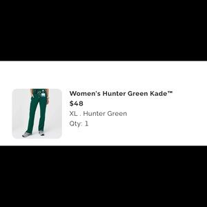 Women's Hunter Green Kade scrub pant XL